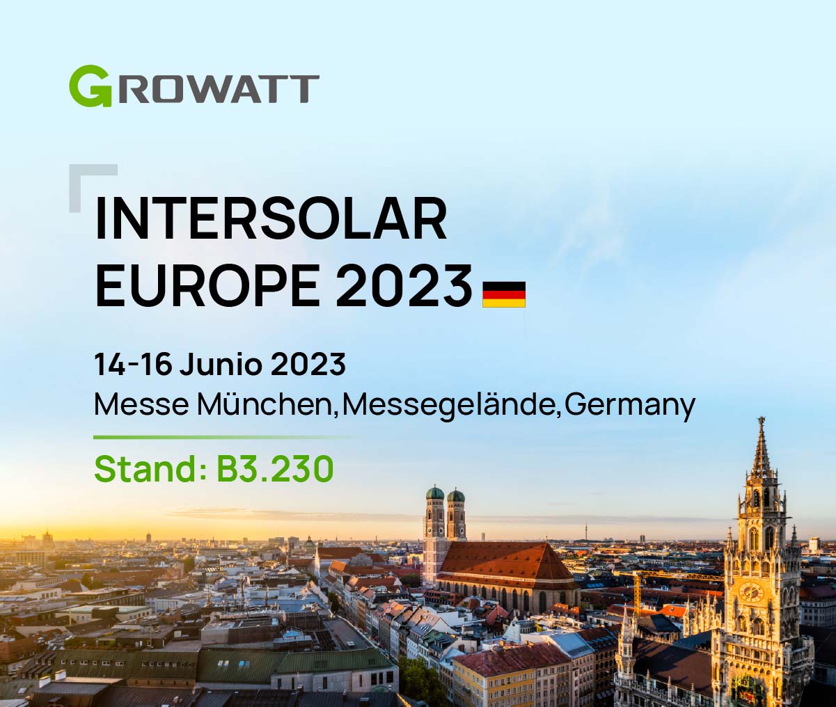 En Intersolar Europe 2023. Growatt presentará su amplio portafolio de productos